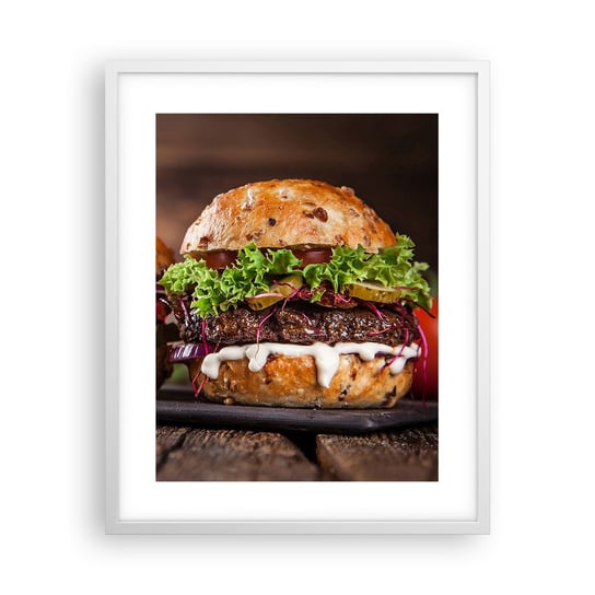 Obraz - Plakat - American dream - 40x50cm - Gastronomia Hamburger Kulinarne - Foto Plakaty w ramie koloru białego do Salonu Sypialni ARTTOR ARTTOR