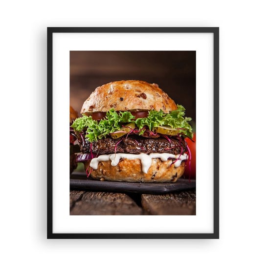 Obraz - Plakat - American dream - 40x50cm - Gastronomia Hamburger Kulinarne - Foto Plakaty w ramie koloru czarnego do Salonu Sypialni ARTTOR ARTTOR
