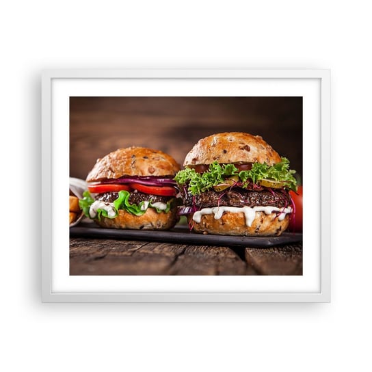 Obraz - Plakat - American dream - 50x40cm - Gastronomia Hamburger Kulinarne - Foto Plakaty w ramie koloru białego do Salonu Sypialni ARTTOR ARTTOR