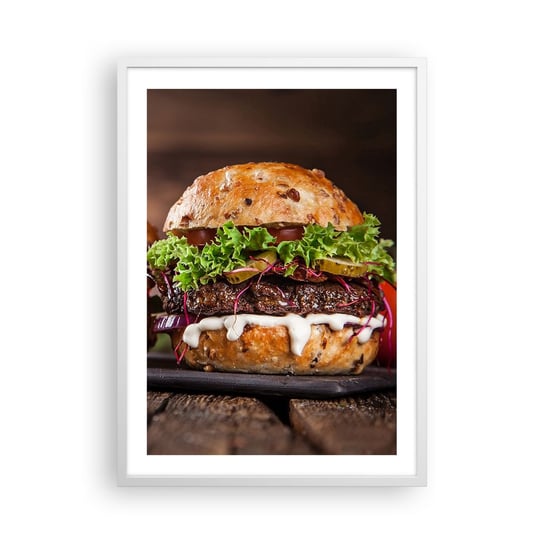 Obraz - Plakat - American dream - 50x70cm - Gastronomia Hamburger Kulinarne - Nowoczesny modny obraz Plakat rama biała ARTTOR ARTTOR