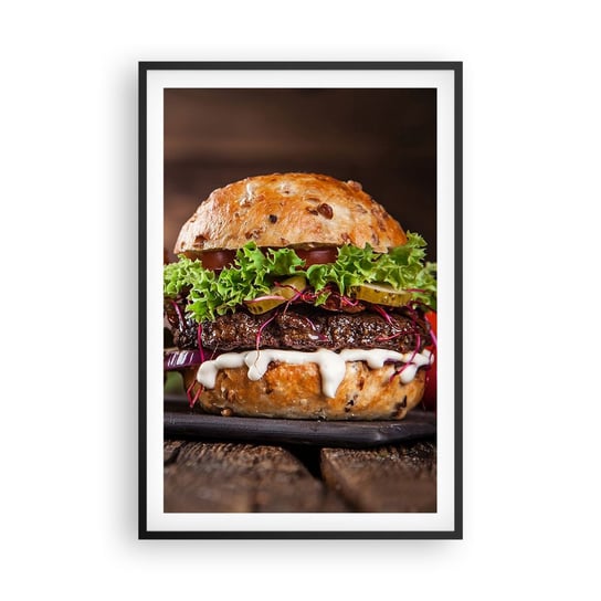 Obraz - Plakat - American dream - 61x91cm - Gastronomia Hamburger Kulinarne - Foto Plakaty na ścianę w czarnej ramie - Plakat do Salonu Sypialni ARTTOR ARTTOR