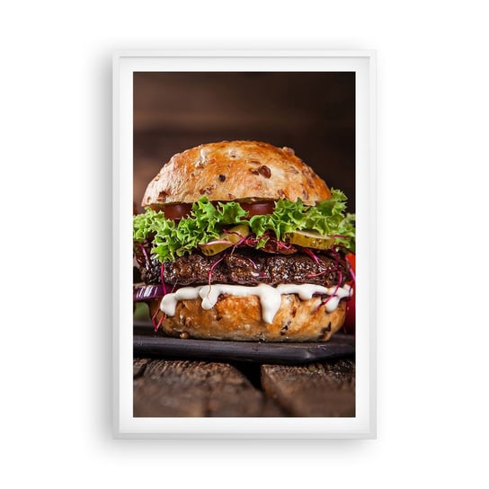 Obraz - Plakat - American dream - 61x91cm - Gastronomia Hamburger Kulinarne - Foto Plakaty na ścianę w ramie białej - Plakat do Salonu Sypialni ARTTOR ARTTOR