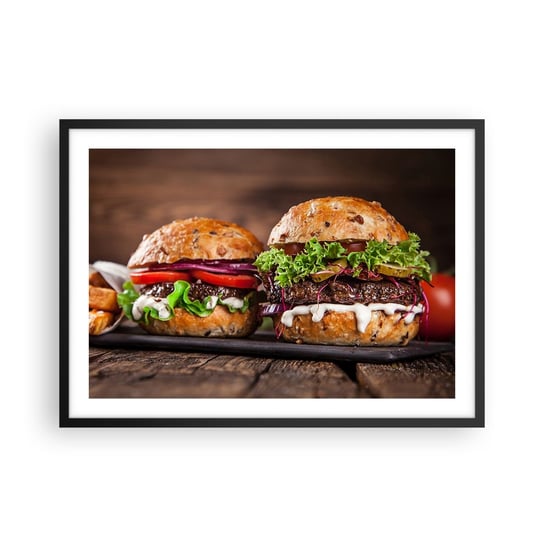 Obraz - Plakat - American dream - 70x50cm - Gastronomia Hamburger Kulinarne - Nowoczesny modny obraz Plakat czarna rama ARTTOR ARTTOR