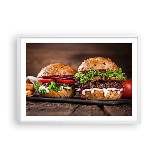 Obraz - Plakat - American dream - 70x50cm - Gastronomia Hamburger Kulinarne - Nowoczesny modny obraz Plakat rama biała ARTTOR ARTTOR