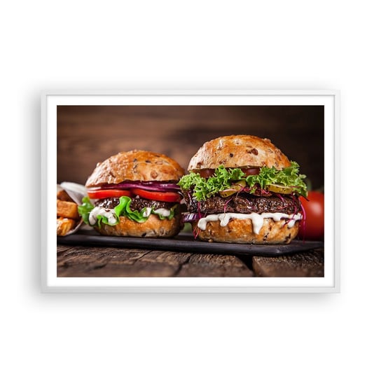 Obraz - Plakat - American dream - 91x61cm - Gastronomia Hamburger Kulinarne - Foto Plakaty na ścianę w ramie białej - Plakat do Salonu Sypialni ARTTOR ARTTOR