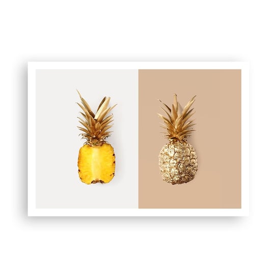 Obraz - Plakat - Ananas dla nas - 100x70cm - Ananas Owoce Deser - Foto Plakaty bez ramy na ścianę do Salonu Sypialni ARTTOR ARTTOR