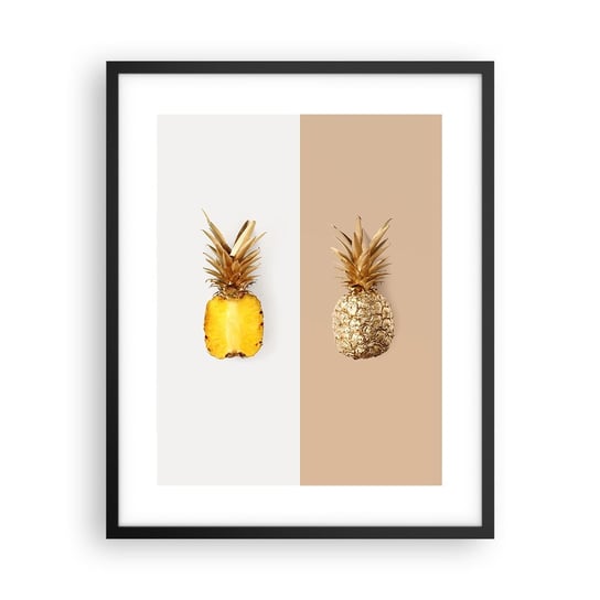 Obraz - Plakat - Ananas dla nas - 40x50cm - Ananas Owoce Deser - Foto Plakaty w ramie koloru czarnego do Salonu Sypialni ARTTOR ARTTOR