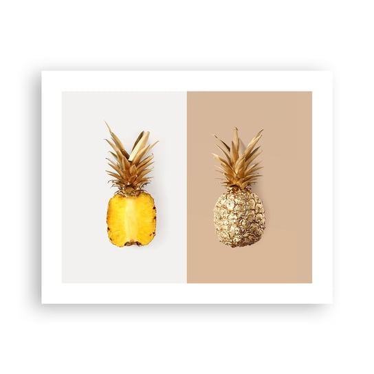 Obraz - Plakat - Ananas dla nas - 50x40cm - Ananas Owoce Deser - Foto Plakaty bez ramy do Salonu Sypialni ARTTOR ARTTOR