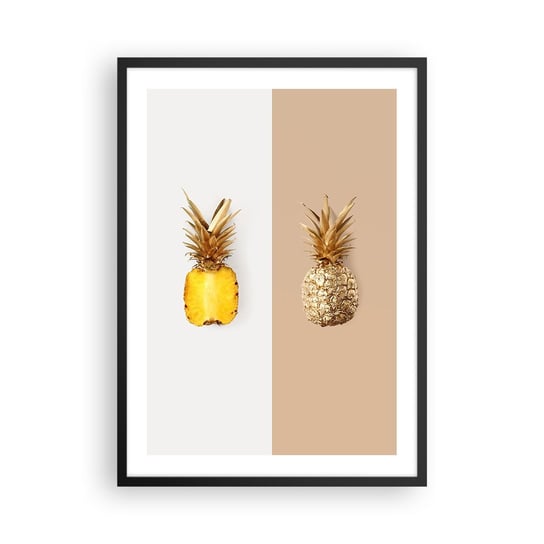 Obraz - Plakat - Ananas dla nas - 50x70cm - Ananas Owoce Deser - Nowoczesny modny obraz Plakat czarna rama ARTTOR ARTTOR