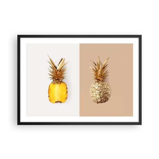 Obraz - Plakat - Ananas dla nas - 70x50cm - Ananas Owoce Deser - Nowoczesny modny obraz Plakat czarna rama ARTTOR ARTTOR