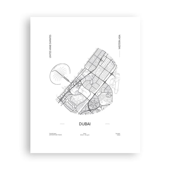 Obraz - Plakat - Anatomia Dubaju - 40x50cm - Mapa Dubaj Zjednoczone Emiraty Arabskie - Foto Plakaty bez ramy do Salonu Sypialni ARTTOR ARTTOR