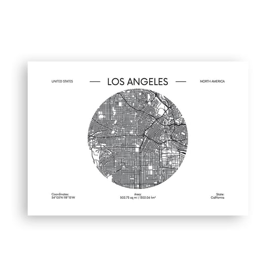 Obraz - Plakat - Anatomia Los Angeles - 100x70cm - Mapa Los Angeles Usa - Foto Plakaty bez ramy na ścianę do Salonu Sypialni ARTTOR ARTTOR