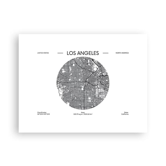Obraz - Plakat - Anatomia Los Angeles - 40x30cm - Mapa Los Angeles Usa - Foto Plakaty na ścianę bez ramy - Plakat do Salonu Sypialni ARTTOR ARTTOR