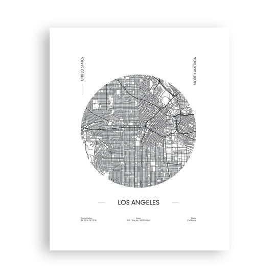 Obraz - Plakat - Anatomia Los Angeles - 40x50cm - Mapa Los Angeles Usa - Foto Plakaty bez ramy do Salonu Sypialni ARTTOR ARTTOR