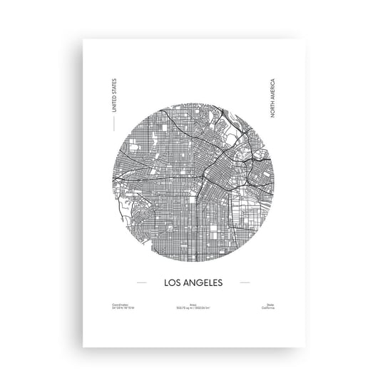 Obraz - Plakat - Anatomia Los Angeles - 50x70cm - Mapa Los Angeles Usa - Nowoczesny modny obraz Plakat bez ramy do Salonu Sypialni ARTTOR ARTTOR