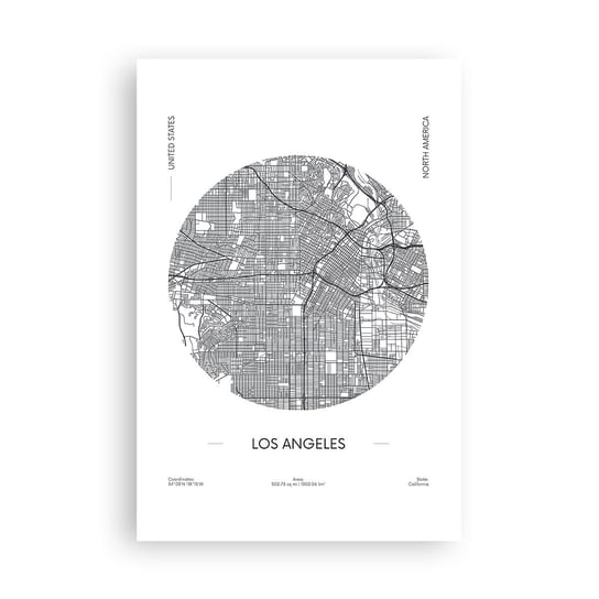 Obraz - Plakat - Anatomia Los Angeles - 61x91cm - Mapa Los Angeles Usa - Foto Plakaty na ścianę bez ramy - Plakat do Salonu Sypialni ARTTOR ARTTOR
