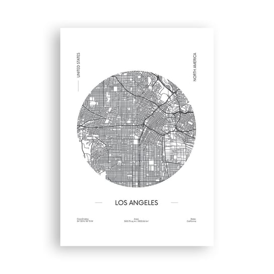 Obraz - Plakat - Anatomia Los Angeles - 70x100cm - Mapa Los Angeles Usa - Foto Plakaty bez ramy na ścianę do Salonu Sypialni ARTTOR ARTTOR