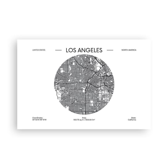 Obraz - Plakat - Anatomia Los Angeles - 91x61cm - Mapa Los Angeles Usa - Foto Plakaty na ścianę bez ramy - Plakat do Salonu Sypialni ARTTOR ARTTOR