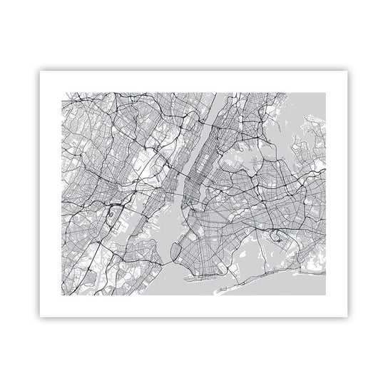 Obraz - Plakat - Anatomia metropolii - 50x40cm - Nowy Jork Mapa Manhattan - Foto Plakaty bez ramy do Salonu Sypialni ARTTOR ARTTOR