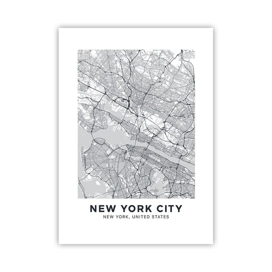 Obraz - Plakat - Anatomia metropolii - 50x70cm - Nowy Jork Mapa Manhattan - Nowoczesny modny obraz Plakat bez ramy do Salonu Sypialni ARTTOR ARTTOR