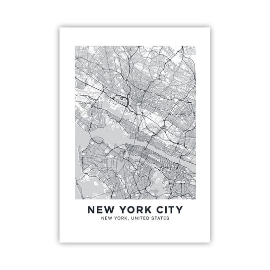 Obraz - Plakat - Anatomia metropolii - 70x100cm - Nowy Jork Mapa Manhattan - Foto Plakaty bez ramy na ścianę do Salonu Sypialni ARTTOR ARTTOR