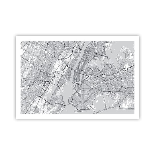 Obraz - Plakat - Anatomia metropolii - 91x61cm - Nowy Jork Mapa Manhattan - Foto Plakaty na ścianę bez ramy - Plakat do Salonu Sypialni ARTTOR ARTTOR