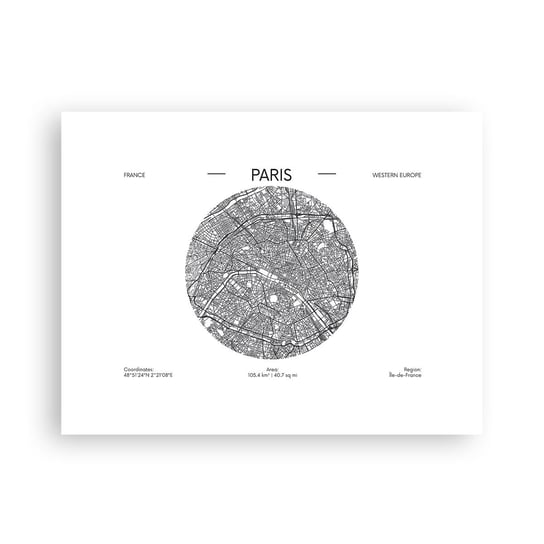 Obraz - Plakat - Anatomia Paryża - 40x30cm - Mapa Paryż Francja - Foto Plakaty na ścianę bez ramy - Plakat do Salonu Sypialni ARTTOR ARTTOR