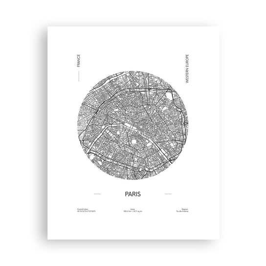 Obraz - Plakat - Anatomia Paryża - 40x50cm - Mapa Paryż Francja - Foto Plakaty bez ramy do Salonu Sypialni ARTTOR ARTTOR