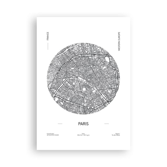 Obraz - Plakat - Anatomia Paryża - 70x100cm - Mapa Paryż Francja - Foto Plakaty bez ramy na ścianę do Salonu Sypialni ARTTOR ARTTOR