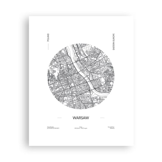 Obraz - Plakat - Anatomia Warszawy - 40x50cm - Mapa Warszawa Polska - Foto Plakaty bez ramy do Salonu Sypialni ARTTOR ARTTOR