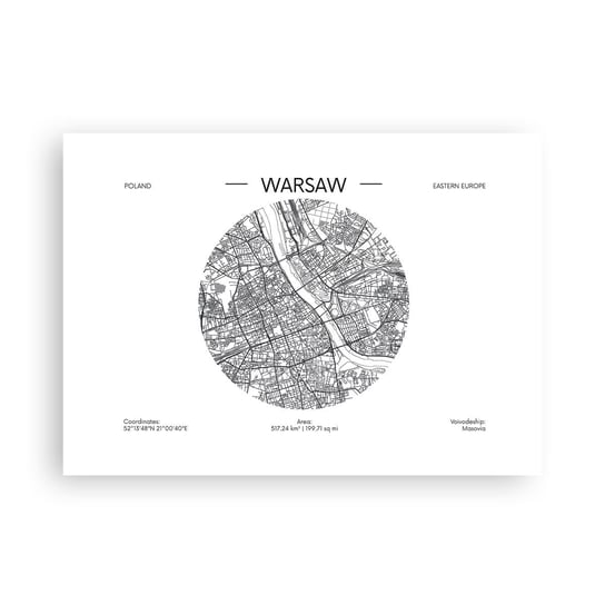 Obraz - Plakat - Anatomia Warszawy - 70x50cm - Mapa Warszawa Polska - Nowoczesny modny obraz Plakat bez ramy do Salonu Sypialni ARTTOR ARTTOR