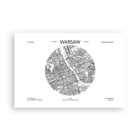 Obraz - Plakat - Anatomia Warszawy - 91x61cm - Mapa Warszawa Polska - Foto Plakaty na ścianę bez ramy - Plakat do Salonu Sypialni ARTTOR ARTTOR
