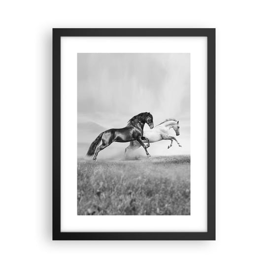 Obraz - Plakat - Anioły i demony - 30x40cm - Zwierzęta Konie Natura - Foto Plakaty na ścianę w czarnej ramie - Plakat do Salonu Sypialni ARTTOR ARTTOR