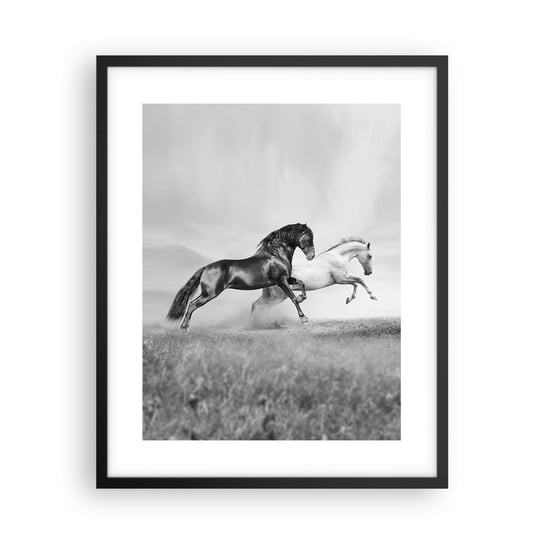 Obraz - Plakat - Anioły i demony - 40x50cm - Zwierzęta Konie Natura - Foto Plakaty w ramie koloru czarnego do Salonu Sypialni ARTTOR ARTTOR