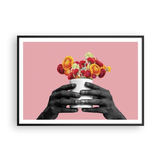 Obraz - Plakat - Apoteoza życia - 100x70cm - Abstrakcja Sztuka Kwiaty - Foto Plakaty w ramie koloru czarnego do Salonu Sypialni ARTTOR ARTTOR