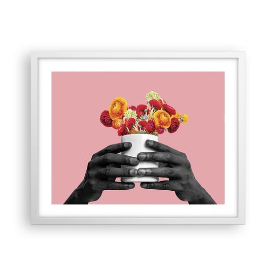 Obraz - Plakat - Apoteoza życia - 50x40cm - Abstrakcja Sztuka Kwiaty - Foto Plakaty w ramie koloru białego do Salonu Sypialni ARTTOR ARTTOR