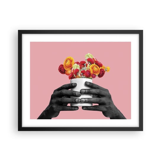 Obraz - Plakat - Apoteoza życia - 50x40cm - Abstrakcja Sztuka Kwiaty - Foto Plakaty w ramie koloru czarnego do Salonu Sypialni ARTTOR ARTTOR