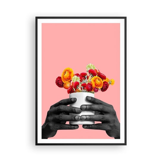 Obraz - Plakat - Apoteoza życia - 70x100cm - Abstrakcja Sztuka Kwiaty - Foto Plakaty w ramie koloru czarnego do Salonu Sypialni ARTTOR ARTTOR
