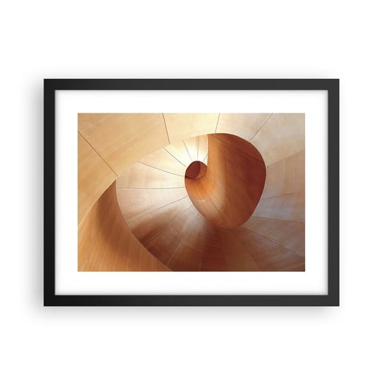 Obraz - Plakat - Architektoniczna serpentyna - 40x30cm - Abstrakcja Sztuka 3D - Foto Plakaty na ścianę w czarnej ramie - Plakat do Salonu Sypialni ARTTOR ARTTOR