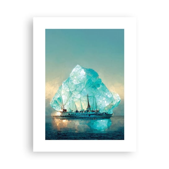 Obraz - Plakat - Arktyczny brylant - 30x40cm - Góra Lodowa Statek Ocean - Foto Plakaty na ścianę bez ramy - Plakat do Salonu Sypialni ARTTOR ARTTOR