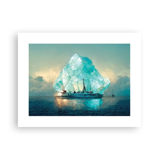 Obraz - Plakat - Arktyczny brylant - 40x30cm - Góra Lodowa Statek Ocean - Foto Plakaty na ścianę bez ramy - Plakat do Salonu Sypialni ARTTOR ARTTOR