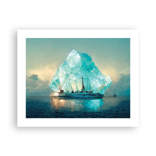 Obraz - Plakat - Arktyczny brylant - 50x40cm - Góra Lodowa Statek Ocean - Foto Plakaty bez ramy do Salonu Sypialni ARTTOR ARTTOR