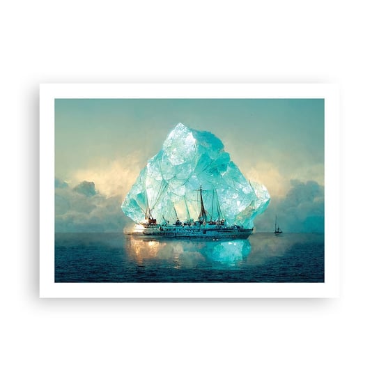 Obraz - Plakat - Arktyczny brylant - 70x50cm - Góra Lodowa Statek Ocean - Nowoczesny modny obraz Plakat bez ramy do Salonu Sypialni ARTTOR ARTTOR