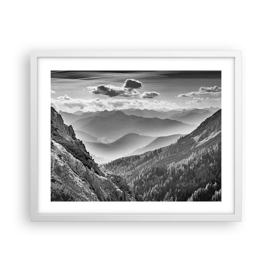 Obraz - Plakat - Aż po horyzont - 50x40cm - Krajobraz Góry Alpy - Foto Plakaty w ramie koloru białego do Salonu Sypialni ARTTOR ARTTOR