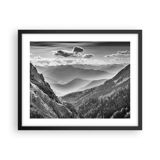 Obraz - Plakat - Aż po horyzont - 50x40cm - Krajobraz Góry Alpy - Foto Plakaty w ramie koloru czarnego do Salonu Sypialni ARTTOR ARTTOR