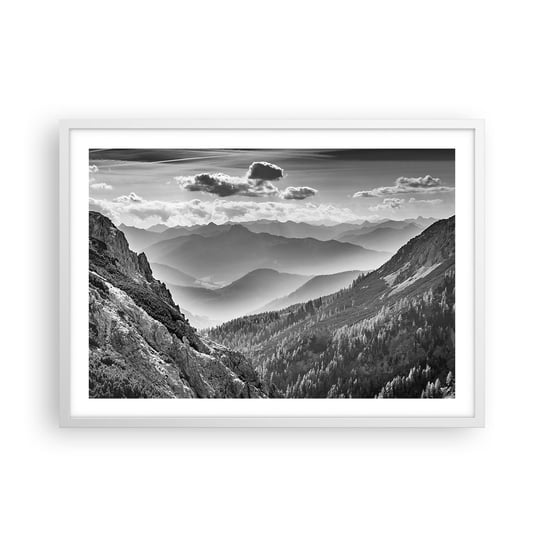 Obraz - Plakat - Aż po horyzont - 70x50cm - Krajobraz Góry Alpy - Nowoczesny modny obraz Plakat rama biała ARTTOR ARTTOR