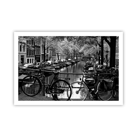 Obraz - Plakat - Bardzo holenderski widok - 91x61cm - Amsterdam Rower Architektura - Foto Plakaty na ścianę bez ramy - Plakat do Salonu Sypialni ARTTOR ARTTOR