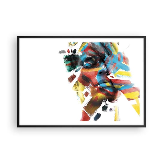 Obraz - Plakat - Barwna osobowość - 100x70cm - Abstrakcja Sztuka Grafika - Foto Plakaty w ramie koloru czarnego do Salonu Sypialni ARTTOR ARTTOR