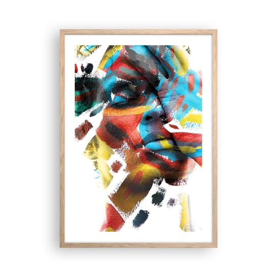 Obraz - Plakat - Barwna osobowość - 50x70cm - Abstrakcja Sztuka Grafika - Nowoczesny modny obraz Plakat rama jasny dąb ARTTOR ARTTOR