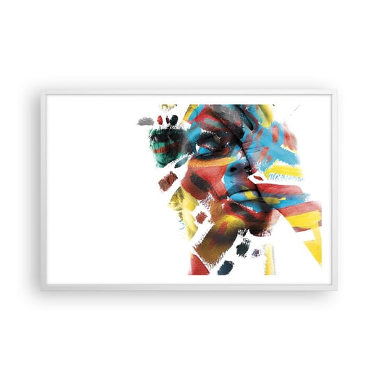 Obraz - Plakat - Barwna osobowość - 91x61cm - Abstrakcja Sztuka Grafika - Foto Plakaty na ścianę w ramie białej - Plakat do Salonu Sypialni ARTTOR ARTTOR